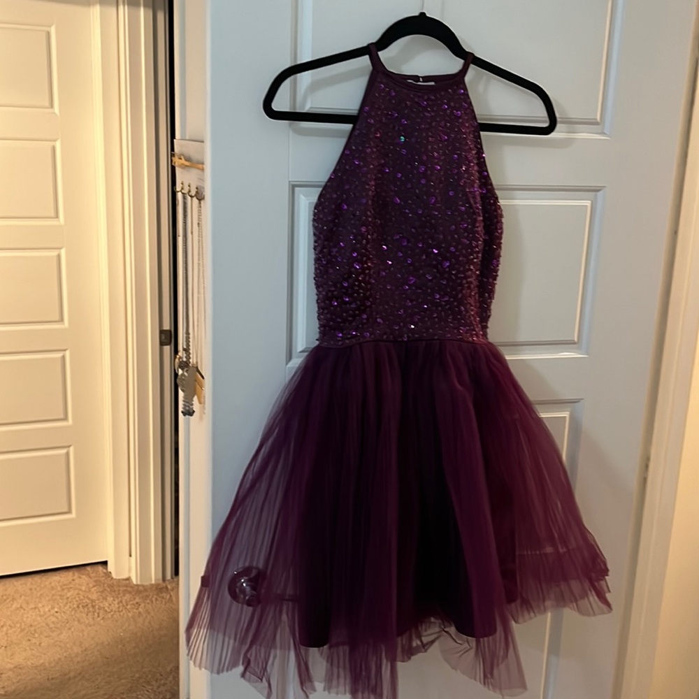 Gorgeous, purple keyhole, back dress